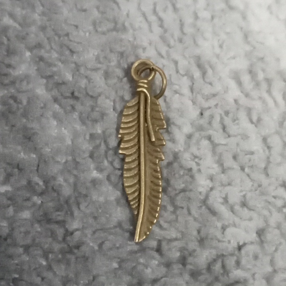 Bronze feather pendant Atomized Upcycled
